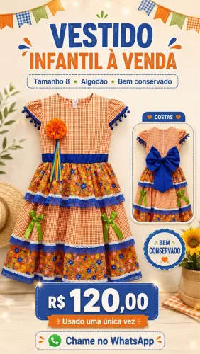 Vestido infantil tamanho 8
