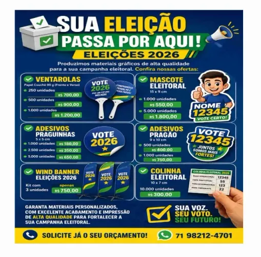 Sua eleição começa aqui: praguinhas,wind banner, colinha