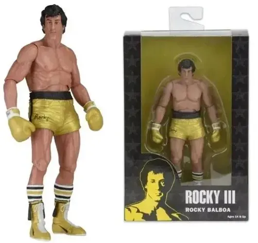 NECA 40th Anniversary Series 1 Rocky Action Figure (7" Scale), Gold<br>