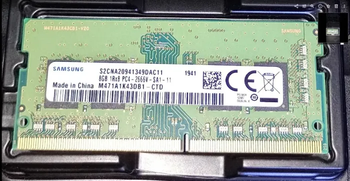 Memória RAM Samsung 8GB DDR4 2666MHz para Notebook - Excelente Estado
