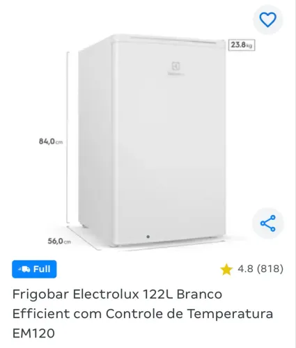 Frigobar Electrolux 122L EM120