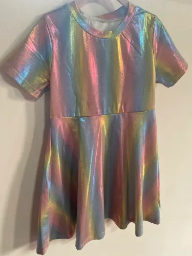 Vestido holográfico menina tamanho 6 shein