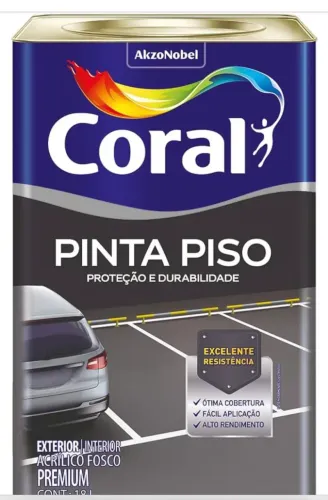 Lata tinta coral piso cinza 18 lts