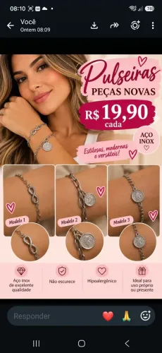 Pulseiras em aco 