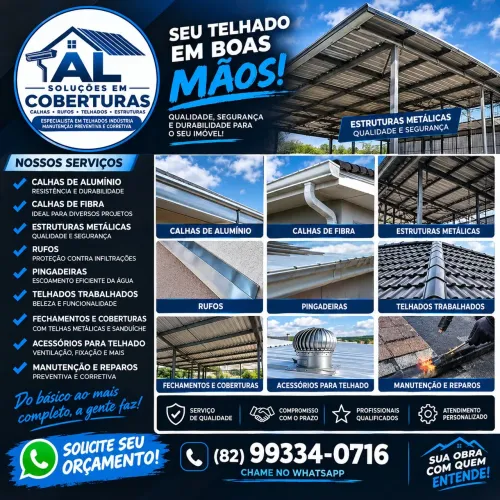 CALHAS, TELHADOS E ESTRUTURAS METÁLICAS | ORÇAMENTO GRÁTIS