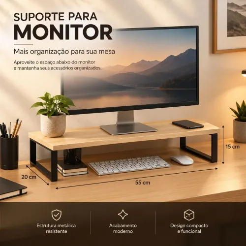 Suporte para Monitor em Madeira