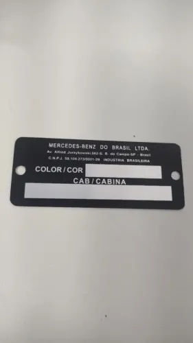 Plaqueta De Identificação Do Motor Mercedes Benz