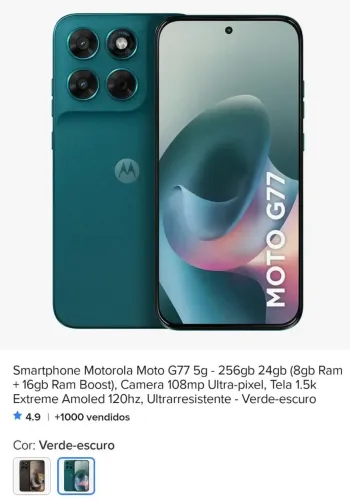 Motorola G77 novo ( sem uso)