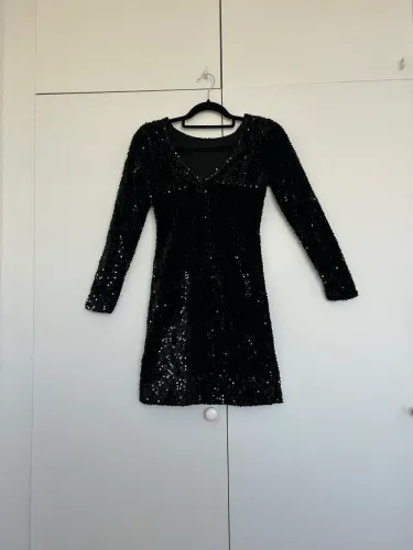 Vestido de festa preto de paete