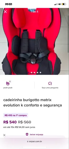 Cadeirinha para carro ou casa