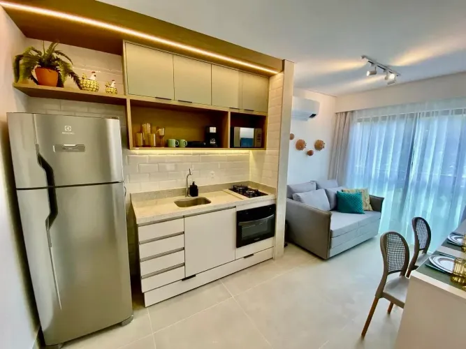 Apartamento nas piscinas naturais de Porto de Galinhas com rooftop todo mobiliado.