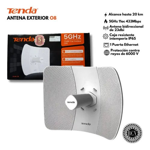Antena 20km Cpe Repetidor Wifi 23dbi Poe 5g Tenda