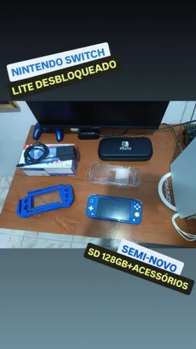 Nintendo switch lite desbloqueado 128 GB O MAIS COMPLETO DA OLX