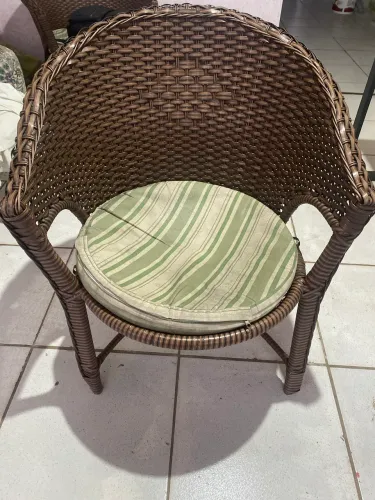 Cadeira/Poltrona de Varanda de Palha Sintética