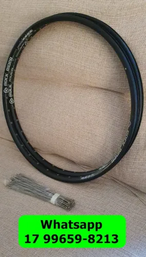 Par de aros Rock Rider de alumínio aro 26, com 64 raios de inox. 