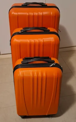 Conjunto de Malas Laranja - 3 Tamanhos (Pequena, Média e Grande)