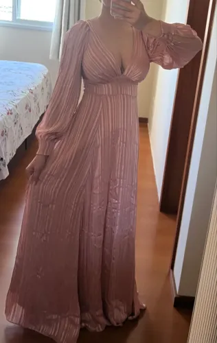 Vestido de festa manga longa