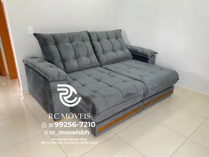 Sofá Retrátil e Reclinável Barcelona Euro Pillow 30cm Molas Ensacadas