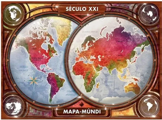 quebra cabeça mapa múndi grow 500 peças lacrado