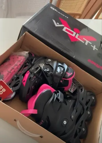 LACRADO  ! PATINS VOLT+ ?melhor marca do mercado pode pesquisar  , rosa 