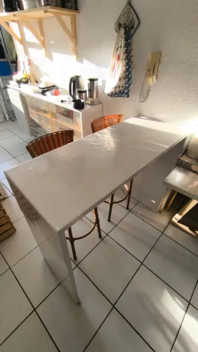 Balcão MDP + Banquetas Bistrô Aço para Cozinha