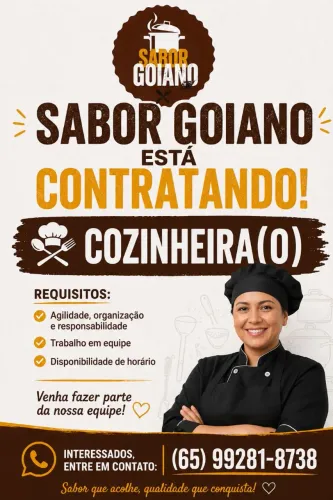 Vaga para cozinheira (o)