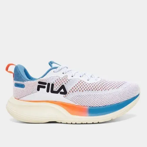 Tênis Fila Speed Lite na cor branca com detalhes em azul e laranja