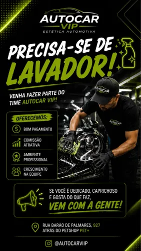 Precisa-se de lavador de carro