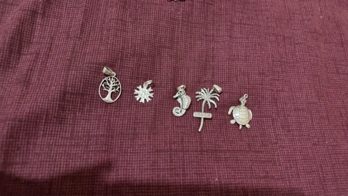 Kit de 5 Pingentes Prata 925