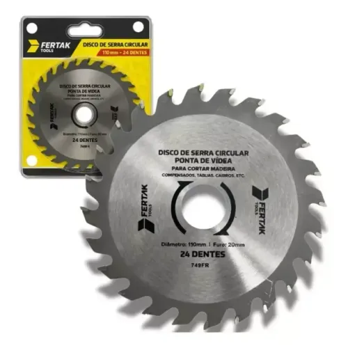 Disco serra circular 24 dentes 4.1/2" corta madeira - Fertak