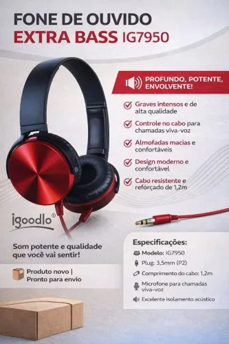 Fone de ouvido com fio