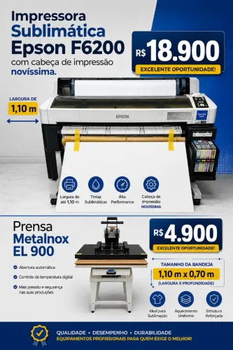 IMPRESSORA E PRENSA SUBLIMÁTICA