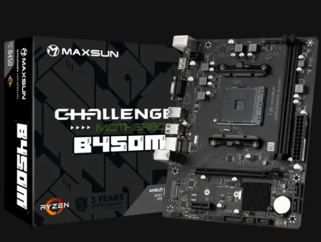 Placa Mae Maxsun Challenger B450M, DDR4, Socket AMD AM4 - Nova.