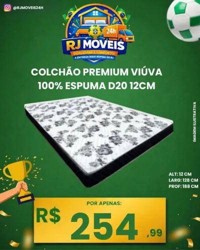 Colchão viúva D20 12cm (Pague na entrega)