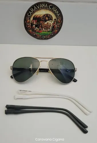 Óculos de Sol Champion Eyewear Troca Hastes Aviador Lente Silver