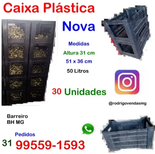 Caixas Plástica 30 peças Estoque moveis padaria Supermercado Industria auto fabrica loja