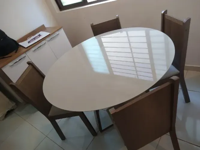 Conjunto com 4 cadeiras MDF para mesa de jantar