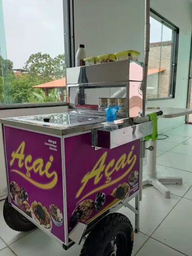 Carrinho de Açaí + Guarda-Sol + Placas de Refrigeração 