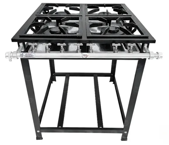 Fogão 4 Bocas Cozinha Gourmet Baixa Pressão 2qs/2qd Industrial P4 Luxo Cor Cinza/grafite