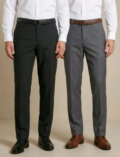 Kit Masculino 2 Peças - Calça Social Masculina Alfaiataria Slim Poliéster - Tam 38