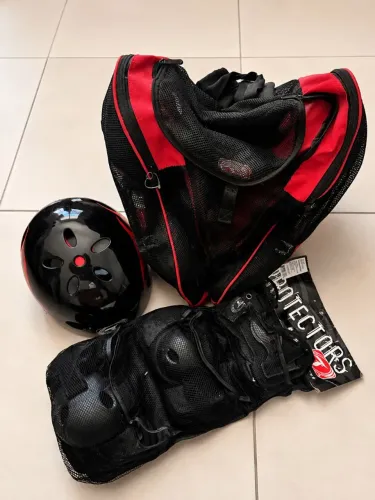 Patins Traxart Airflow Abec 5 Semi-novo Completo Capacete Joelheira Cotoveleira Mochila