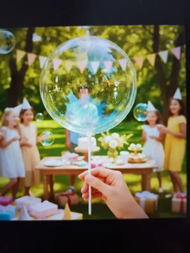 Balão de estrela+balão Bublé transparente