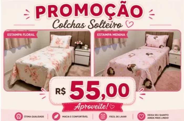 Colcha solteiro, casal a preço de fábrica 