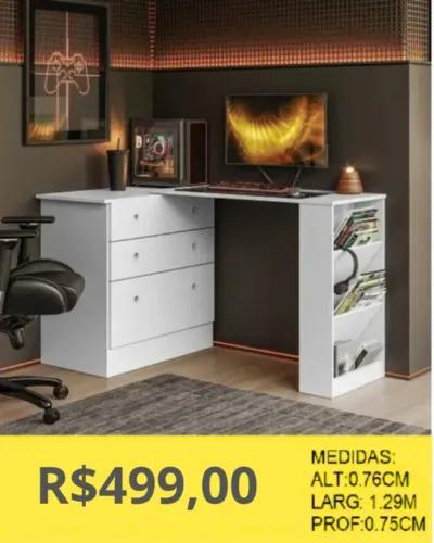 COMODA COM MESA GIRATORIA GAMER 