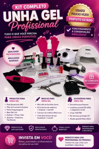 Kit Manicure Unha Gel | Equipamentos | Brocas | Acessórios | Impecável| Frete Grátis