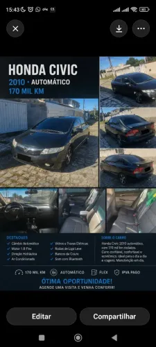 Honda Civic Sedan LXS 1.8/1.8 Flex 16V Aut. 4P 2010