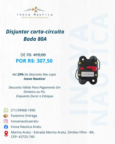 Disjuntor corta-circuito Bada 80A