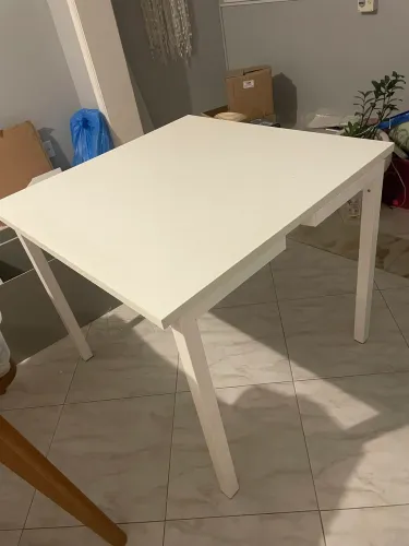 MESA BRANCA MPD LAMINADO/ PÉS CROMADOS PARA  COPA/COZINHA