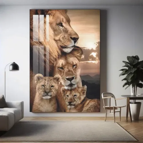Quadro Decorativo Animais de Luxo - Moldura e Vidro 120x80cm