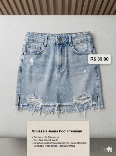 Mini saia jeans Pool